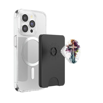 Christian Cross Watercolor Illustration PopSockets PopWallet for MagSafe - style: Magnetic PopWallet