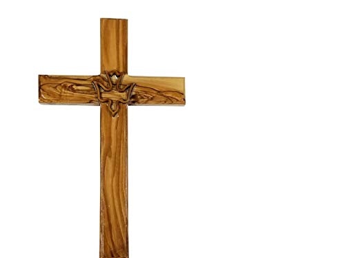 Bethlehem Gifts TM Handcarved from Bethlehem Olive Wood Cross Crucifix (Dove, 8") - color: Dove, size: 8"L x 8"W