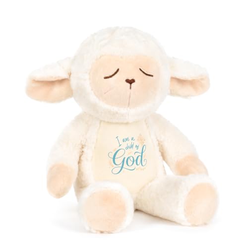 Praying Sheep Baptism Gift for Boys Newborn Baby 15in - color: Chid of God (Blue)