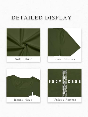 YHHR Christian Shirts for Men Faith Cross Bible Verse Graphic Tee - color: Green, size: Medium