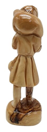 Zuluf Hand-Carved Olive Wood Good Shepherd Jesus with Lamb - Authentic Bethlehem Craftsmanship | Premium Religious Décor 5.7 INCHES FIG016