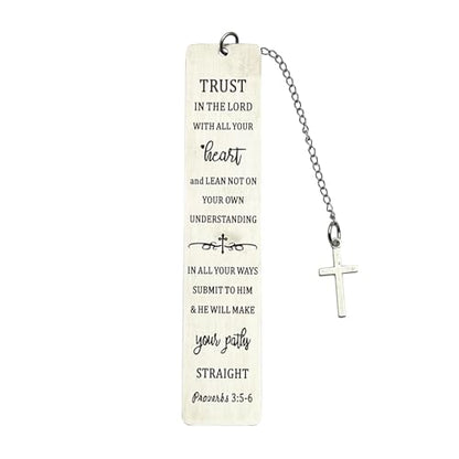 Christian Bookmark Gifts for Women Girls Boys, Inspirational Religious Book Mark Markers Faith (Trust in The Lord with Your Heart) - style: Trust in the Lord
