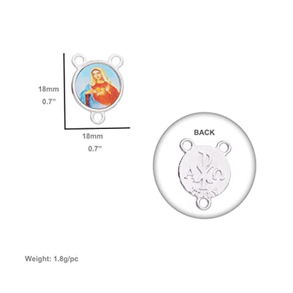 COTTVOTT St Benedict,Our Lady of Guadalupe Medal for DIY Jewelry Making,Virgin Mary Christ Jesus Rosary Center Connection Part - color: 30pcs-Enamel Round Medal B