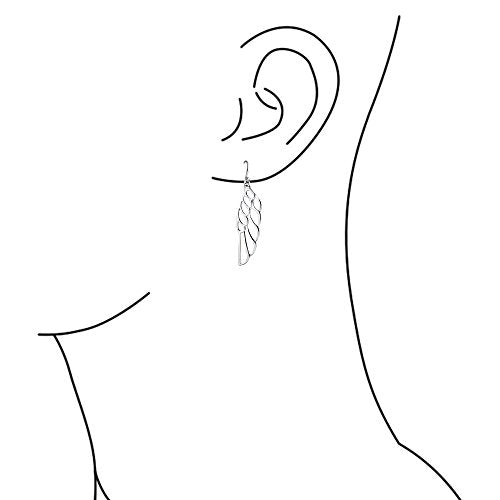 Spiritual Angel Wing Feather Earrings Rose Gold Plated .925 Sterling Silver - color: Silver