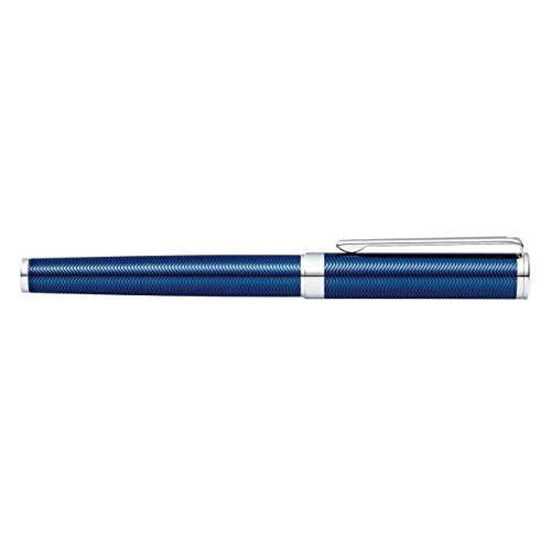 Sheaffer Intensity Engraved Translucent Blue Fountain Pen with Chrome Cap, Trim, and Medium Nib - color: Engraved Translucent Blue, style: Fountain Pen, Medium Nib