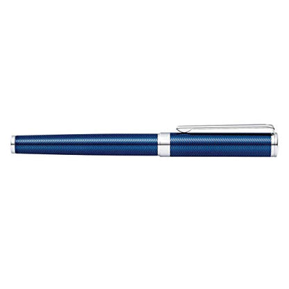 Sheaffer Intensity Engraved Translucent Blue Fountain Pen with Chrome Cap, Trim, and Medium Nib - color: Engraved Translucent Blue, style: Fountain Pen, Medium Nib