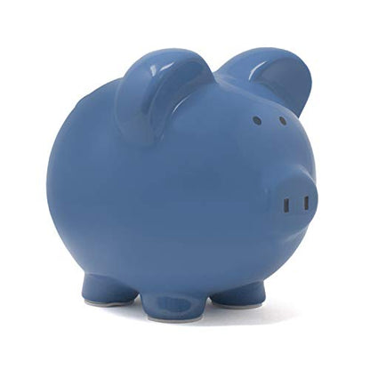 Child to Cherish Ceramic Piggy Bank, Dark Blue - color: Dark Blue