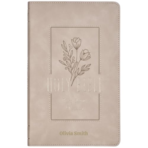 Personalized KJV Small Print Bible for Adult, Name Engraved, Standard Size - color: Taupe