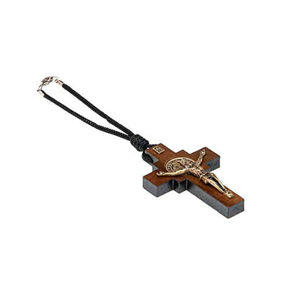 Intercession Car Rearview Mirror Rosary (St Benedict Crucifix) - style: St Benedict Crucifix
