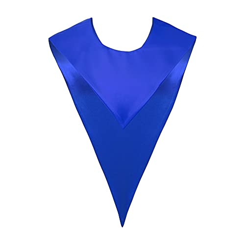 Premium Choir V Stole - Solid Color - Satin - Unisex - color: Royal Blue