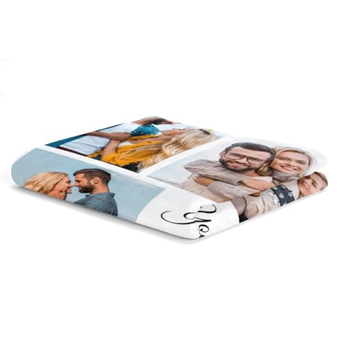 inkArts Custom Blanket with Photo, Personalized Blanket, Customized Photo Blankets, Customizable Picture Blankets, Personalized Anniversary Couple Gifts for Women Men Her Him Boyfriend Girlfriend - color: 6 Photos-2