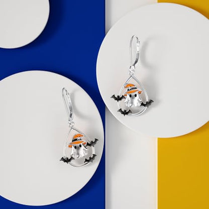 Dorunmo 925 Sterling Silver Dangle Drop Earrings for Women Holiday Earrings Hypoallergenic Halloween Christmas Jewelry Festival Gifts for Women - style: Halloween-Ghost-01