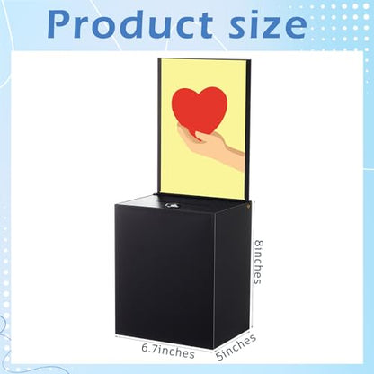 Metal Donation Box for Fundraising,Basic,Black - color: Black