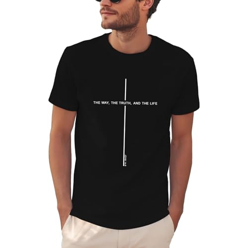 Christian Shirts for Men：Faith Cross Printed T-Shirts Christian Jesus Faith Shirts Holy Bible Tees - color: Black4, size: X-Large