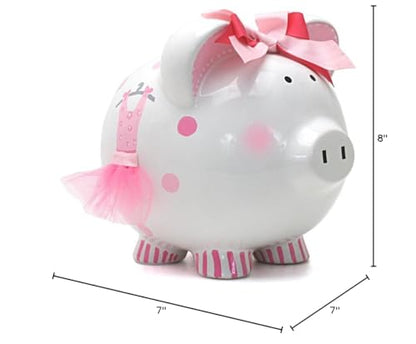 Child to Cherish Ceramic Piggy Bank for Girls, Ava's Tutu - color: Ava's Tutu