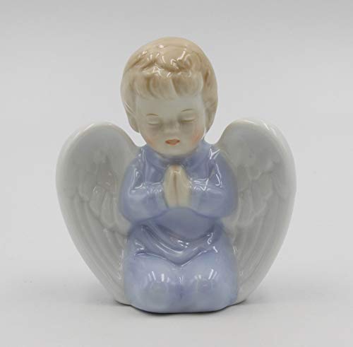 Cosmos Gifts Fine Porcelain Praying Boy Angel Lighted LED Light Figurine, 4-3/4"