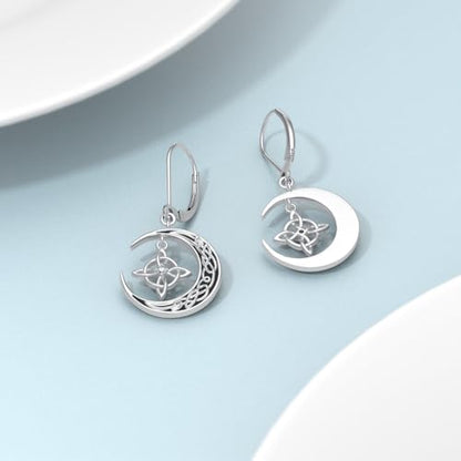 Dorunmo 925 Sterling Silver Mustard Seeds Dangle Earrings for Women Mountains Earrings Hypoallergenic Christmas Jewelry Gifts for Women - style: Witch Knot-01