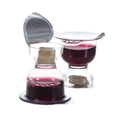 Chalice Prefilled Communion Cups 200 Count | Concord Grape Juice & Bread | Easy-Open | Tray & Seatback Pew Compatible - size: 200 Count (Pack of 1)