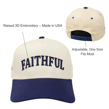 Faith Series 2-Tone Trucker Hat – Christian Faith-Based Cap with Bible Verse Detail - color: Faithful | Luke 16:10 | Navy