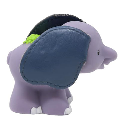 Fisher-Price Replacement Part for Collectible Little People Noah's Ark or Zoo Playset K0475 - Replacement Elephant Figure with Leather Like Touch and Feel Ears and Green Turtle on It's Back