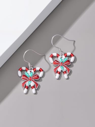 Dorunmo 925 Sterling Silver Dangle Drop Earrings for Women Holiday Earrings Hypoallergenic Halloween Christmas Jewelry Festival Gifts for Women - style: Christmas-Candy