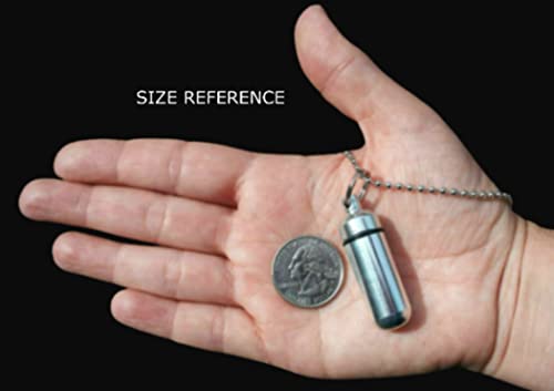 FIVE Classic Brushed Silver ANOINTING OIL HOLDER/Vial Necklaces with ENGRAVED BLESSING - Includes Velvet Pouches, Ball-Chains & Funnel - Great Chistmas Gift
