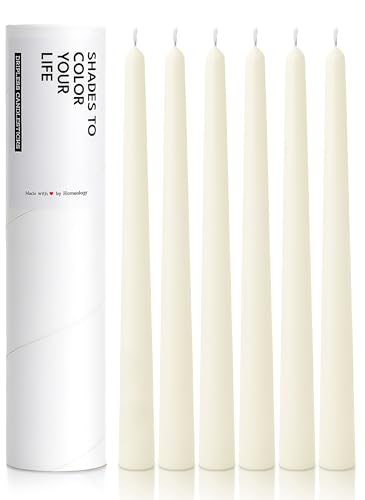 6 PK 10" Classic Taper Candles, Ivory, 7-8 Hours Long Burning, Unscented Tall Candlesticks - color: Ivory, size: 6PK