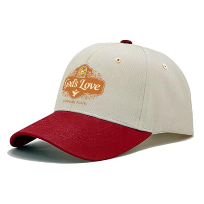 God's Love Bible Verse Christian Religious Graphic for Womens Trendy Washed Distressed Baseball Caps