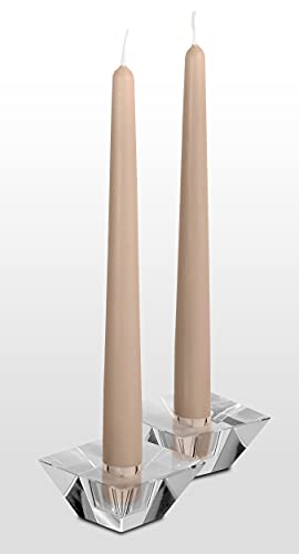 Hyoola Tall Taper Candles - 10 Inch Sahara Beige Unscented Dripless Taper Candles - 8 Hour Burn Time - 4 Pack - color: Sahara Beige, size: 10 Inch