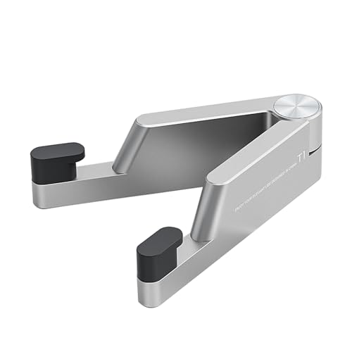 MONEER Cell Phone Stand, Phone Stand for Desk, Foldable & Portable iPhone Stand, Cell Phone Holder Desk Compatible with All Mobile Phone, iPhone, iPad mini, Tablet 4-10.5" (Silver) - color: Silver
