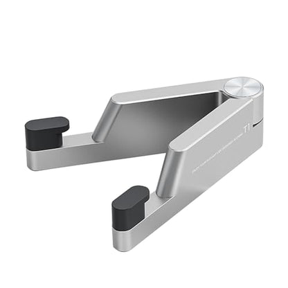 MONEER Cell Phone Stand, Phone Stand for Desk, Foldable & Portable iPhone Stand, Cell Phone Holder Desk Compatible with All Mobile Phone, iPhone, iPad mini, Tablet 4-10.5" (Silver) - color: Silver