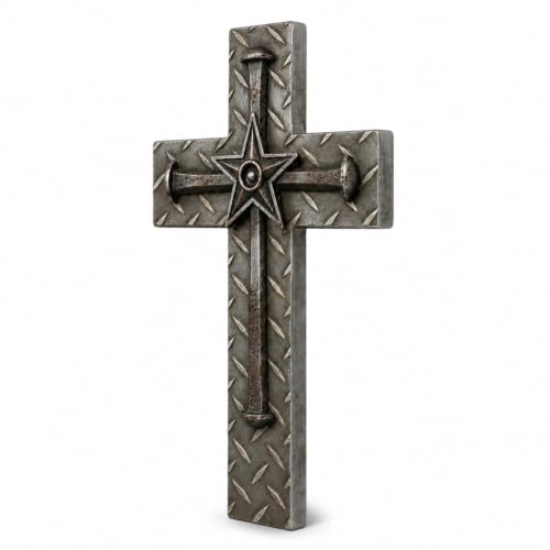 Comfy Hour 12 Inch Wall Cross for Home Decor, Nail Star Plaque