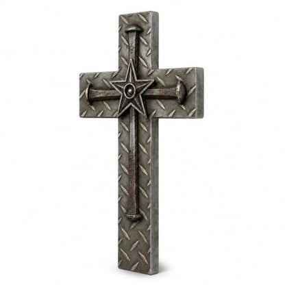 Comfy Hour 12 Inch Wall Cross for Home Decor, Nail Star Plaque