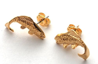 Salmon Stud Earrings - gold