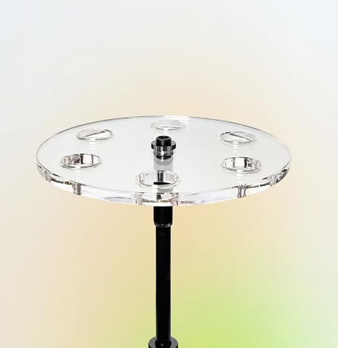 Multi Mic Holder – Holds 6 Mics | Clear Acrylic Mic Stand Organizer for DJ, Church, Stage & Studio | Fits Standard Mic Stands | Supply Goose | Wireless Mic Holder - style: Circle