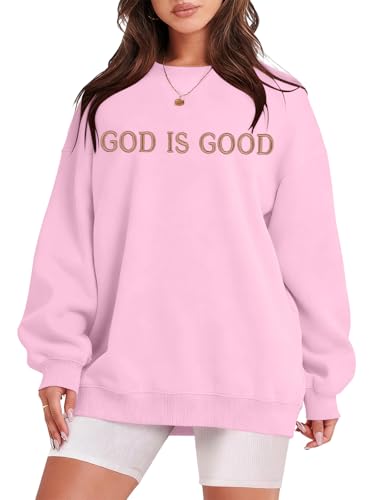 Oversized Sweatshirt for Women Funny Saying Sweatshirts Casual Graphic Pullover Fall Fashion Long Sleeve Shirt - color: Pink-3, size: X-Large