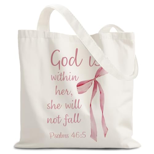 God Says You are Christian Canvas Tote Bags for Women, Inspirational Christian Gifts for Women - color: God is Within