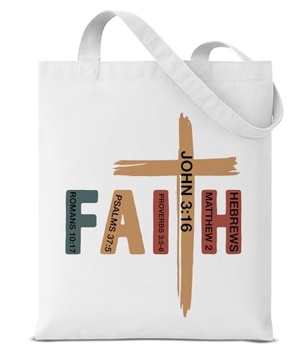 Aesthetic Canvas Tote Bag for Women Man，Christian Bible Verse Reusable Grocery Shoulder Bag for Shopping Work Travel - color: Christian 02