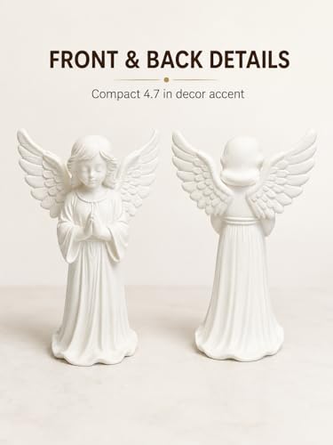 Praying Angel Figurine - 4.7 Inches Sculpted Hand-Painted Figurine for Home Decor or Garden, Communion Religious Gifts for Women