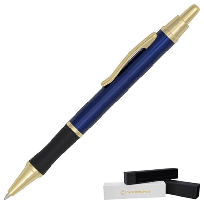 Dayspring Pens Monroe Ballpoint Pen in Blue Lacquer with 18k Gold Trim - color: Blue, style: Non Customized