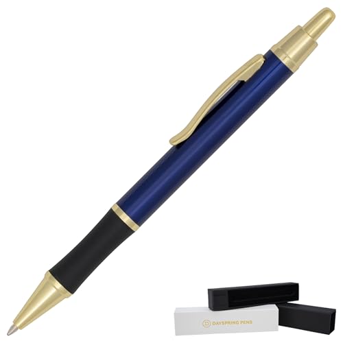 Dayspring Pens Monroe Ballpoint Pen in Blue Lacquer with 18k Gold Trim - color: Blue, style: Non Customized