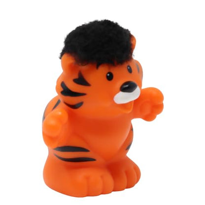 Fisher-Price Replacement Part for Collectible Little People Noah's Ark, Zoo or Circus Playset K0725 - Replacement Orange and Black Stripe Tiger Figure with Touch and Feel Black Fur on Head
