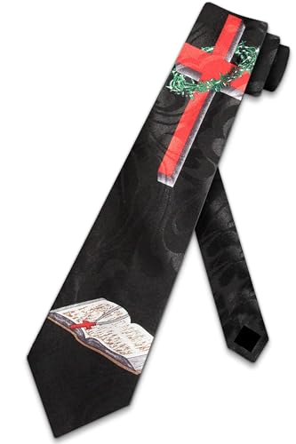 Cross Ties Mens Bible Necktie Religious Tie for Men Christian Neckties
