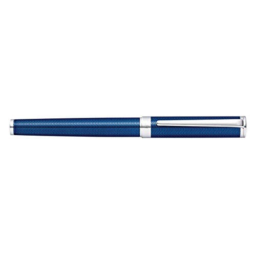 Sheaffer Intensity Engraved Translucent Blue Fountain Pen with Chrome Cap, Trim, and Medium Nib - color: Engraved Translucent Blue, style: Fountain Pen, Medium Nib