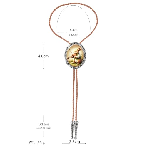 GelConnie Gothic Bolo Tie for Men Women 3D Art Western Cowboy Necktie - color: Rabbit Bolo Tie