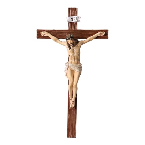 TALPGOD Crucifix Wall Cross 21 Inch,Jesus Cross Home Décor,Jesus Statue Catholic Hanging Cross for Wall Art,Religious Wall Crucifix Decor,Crucifijos Catolicos Cross Wall Decor - size: 21 inches