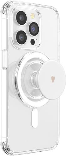 Sand/Beige/Tan Hand Drawn Heart Minimalist Love PopSockets PopGrip for MagSafe - style: Magnetic PopGrip