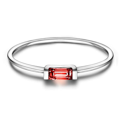 Helonley Birthstone Stack Rings for Women: 925 Sterling Silver Stacked Ring - color: Birthstone Jan.