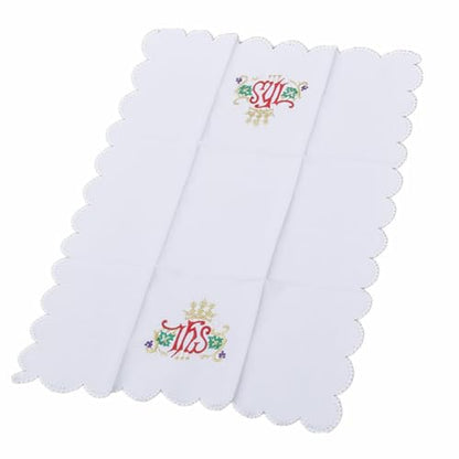 BLESSUME Church Mass Altar Cloth Purificator Cloth Cross Embroidery (White 6) - color: White 6