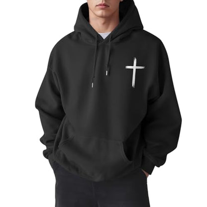 KEEVICI Christian Graphic Hoodies For Teen Jesus Hoodie Faith God Sweatshirt Bible Verse Pullover Religious Tops - color: Black, size: Large